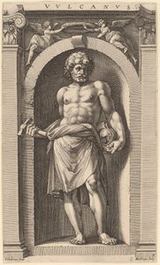バルカン 作： Hendrik Goltzius after Polidoro da Caravaggio