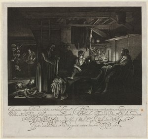 フィレモンとバウシスの家の木星と水星 作： Hendrik Goudt after Adam Elsheimer