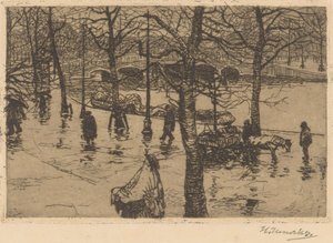 雨天の運河 作： Hendrik Henrichs (signed by artist)