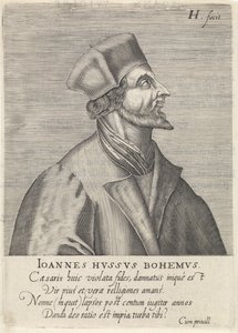 ジョン・フスの肖像、1599年 作： Hendrik Hondius the Elder