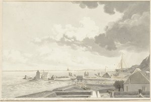 1809年、遠方にペルジンゲンがいる浸水したOoijpolder 作： Hendrik Hoogers (signed by artist)