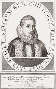 スペイン王フェリペ3世、ポルトガル王フェリペ2世として、 作： Hendrik I (after) Hondius