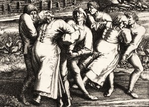 ペスト、ストラスブール、アルザスのダンス。 1518 作： Hendrik I Hondius