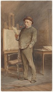 彼のスタジオでのチャールズ・ロチュセンの肖像 作： Hendrik Jan Carel Linse