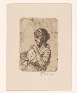 椅子に座る女性 作： Hendrik Jan Wesseling (signed by artist)