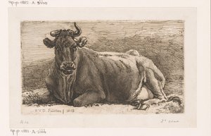 横になっている牛 作： Hendrik Jozef Franciscus van der Poorten