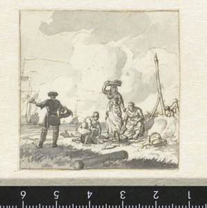 浜辺での魚の選別 作： Hendrik Kobell