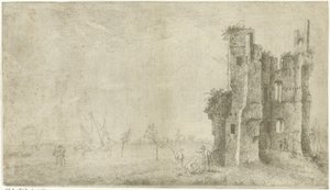 ドルドレヒト近郊のハウス・テ・メルヴェーデ遺跡 作： Hendrik Kobell