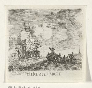 さまざまなボートを持つ野生の水 Diligente、labore (オブジェクトのタイトル) 作： Hendrik Kobell