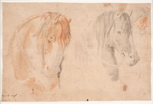 2 つの馬の頭と 1 つの人の頭 作： Hendrik Krock