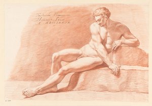 正面から見た裸の男性の着席 (3等賞 1779年) 作： Hendrik Louw