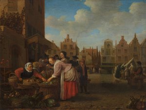 ロッテルダムの大市場の眺め、1654 作： Hendrik Maertensz Sorgh