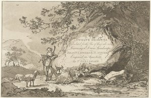 Herderin in een landschap 風景を描く人のために計算された12のデザイン（オブジェクトのシリーズタイトル）