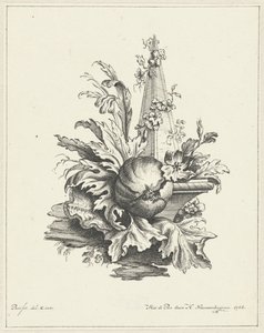 ザクロの葉とオベリスクの飾り 作： Hendrik Nieuwenhuysen