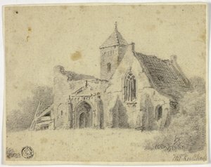 廃墟の田舎教会 作： Hendrik Pieter Koekkoek