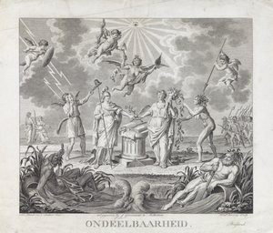 不可分のアレゴリー、1795 不可分性 (オブジェクトのタイトル) 1795年の革命の4つのアレゴリー（シリーズタイトル） 作： Hendrik Roosing