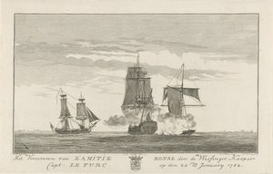 ラミティエ ロワイヤルの征服、1782 年 1782 年 1 月 24 日の Vlissinger Kaaper Capt: Le Turc による L