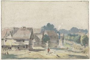 木骨造りの家々が立ち並ぶ村の眺め 作： Hendrik Spilman