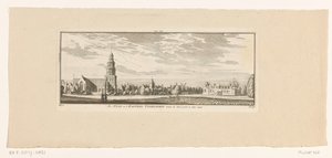アイセルシュタインの眺め、1774 年 イッセル門の外には、イッセルシュタインの街と城が見えます。 1744年（オブジェクトのタイトル） 作： Hendrik Spilman