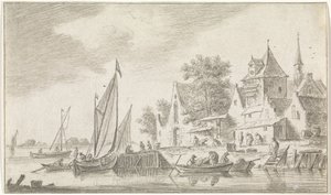 川沿いの村の眺め 作： Hendrik Spilman