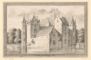 Heemskerk近くのSlot Assumburgの眺め、1640年 