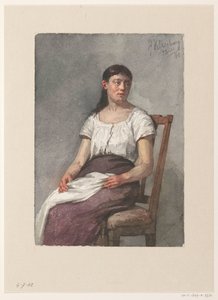 座っている女の子 作： Hendrik Valkenburg