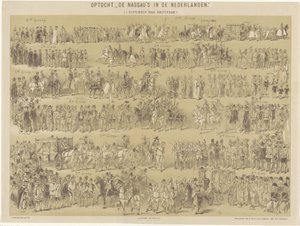 オランダのナッソーの行列。 ( 1888 年 9 月 1 日、アムステルダム。) (オブジェクトのタイトル) 作： Hendrik Verlint