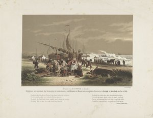嘆き悲しむ漁師の妻とのビーチシーン、1868年 作： Hendrik Wilhelmus Last