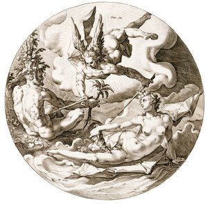 1589年のシリーズ「シックスデイズオブクリエーション」シリーズの3日目、海の分離 作： Hendrik after Goltzius