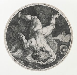 タンタロス、4人の恥辱者から 作： Hendrik and Cornelisz. van Haarlem Cornelis Goltzius