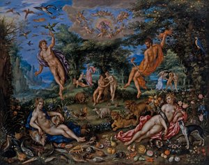 四大元素、ゲンシス・ビヨンドのシーンとともに 作： Hendrik de & Alsloot Denis van (c.1573 1625/26) Clerck