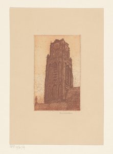 教会の塔の研究 作： Hendrik de Boer (signed by artist)