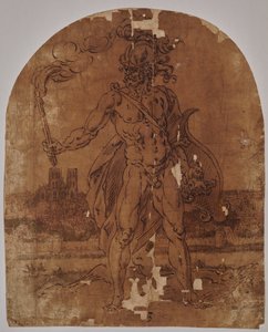 ブリュッセルの壁の外に立つ火星 作： Hendrik de Clerck