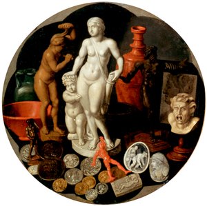 珍品のコレクションのある静物」、17世紀。 作： Hendrik the Younger Borcht van der