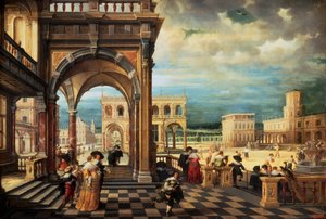 イタリア宮殿、1623年（銅に油彩） 作： Hendrik the Younger Steenwyck