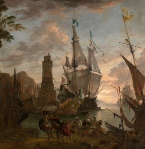 オリエンタルシーポート（キャンバスに油彩） 作： Hendrik van Minderhout