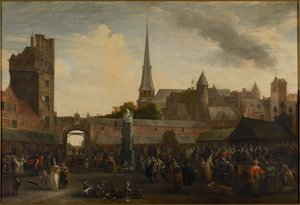 アントワープの魚市場、1695 年。 作： Hendrik van Minderhout