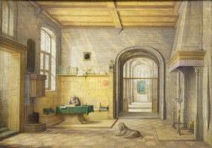 彼の研究における聖ジェローム、1624 作： Hendrik van Steenwyck