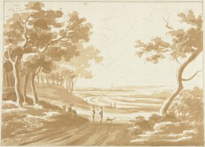 人が歩く道のある風景 作： Hendrik van der Burgh