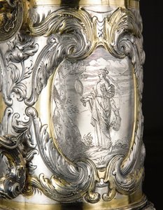 タンカードの詳細、ダンジグ、1670年頃（小包金銀）（469708および469710も参照）