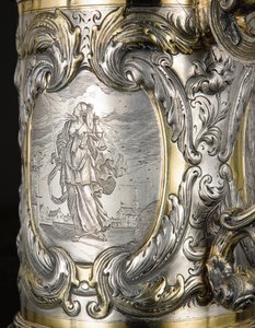 タンカードの詳細、ダンツィグ、1670年頃（パーセル・ギルト・シルバー）（469708、469710も参照