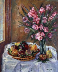 キョウチクトウとフルーツ; キョウチクトウと果物 作： Henri Charles Manguin
