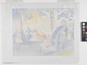 Aux Champs-Elysées（シャンゼリゼ通り）1898年（カラーリトグラフ） 作： Henri Edmond Cross