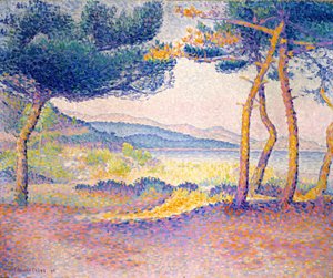 海岸沿いの松 作： Henri Edmond Cross