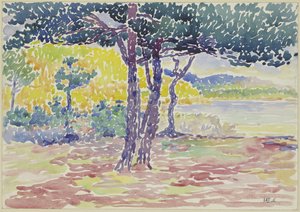 海辺（南フランス）（水彩・紙） 作： Henri Edmond Cross
