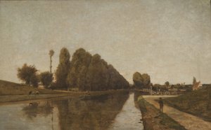 ブリアレ運河（キャンバスに油彩） 作： Henri Joseph Harpignies