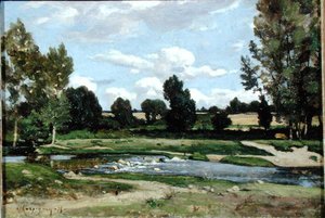 The River（油彩・キャンバス） 作： Henri Joseph Harpignies