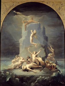 岩の麓のオセアニッドの荒廃、あるいはプロメテウスが鎖になっている アンリ・レーマン（Karl Ernest (Ernst) Rudolf Heinrich Salem dit）（1814-1882）による絵画 1850年 ギャップ、Musee des Hautes Alpes