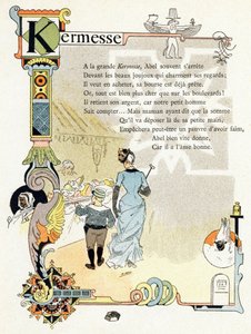 Alphabet of good example "のイラスト、1890年頃（エングレーヴィング）