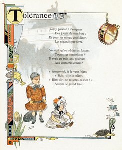 Alphabet of good example "のイラスト、1890年頃（エングレーヴィング）